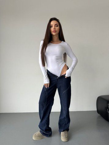 Однотонний боді молочного кольору &mdash; модель 36196 36196 фото